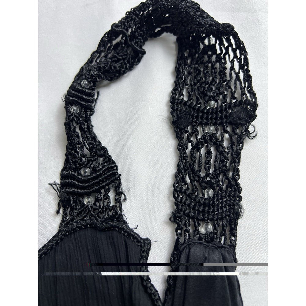Max Studio Black 100% Silk Beaded Strap Sleeveless Shift Dress Women’s XS/S - Picture 9 of 11